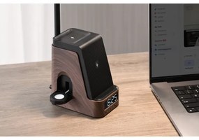 Immax 08999L - Lampada da tavolo LED+CCT dimmerabile con ricarica wireless Qi IDEAL LED/8W/230V, marrone