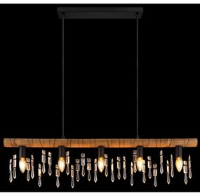 Globo 15532-5H - Lampada a sospensione con cavo KIRA 5xE14/40W/230V nero/marrone