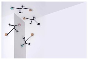 Appendiabiti da parete nero con dettaglio verde menta Hook - Gazzda