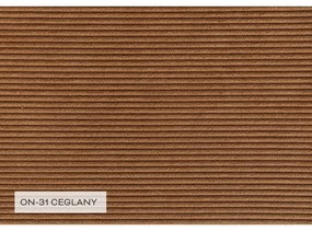 Divano letto in velluto a coste arancio-marrone (angolo destro) Lofty Lilly - Miuform