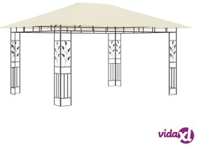 vidaXL Gazebo con Zanzariera 4x3x2,73 m Crema 180 g/m²