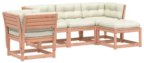 Set divani giardino 5 pz con cuscini legno massello di douglas