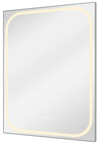 Specchio con illuminazione integrata bagno rettangolare SENSEA L 60 x H 80 x P 3 cm grigio / argento