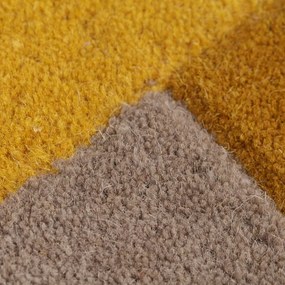 Tappeto in lana giallo/beige 60x230 cm Collage - Flair Rugs