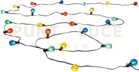 Stringa elettrificata picnic nera 25 luci attacco e12 0,3w luce ros...