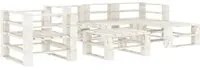 Set Salotto da Giardino 6 pz Pallet in Legno Bianco 3052170