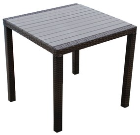 MYKONOS - tavolo da giardino in alluminio, wicker e polywood