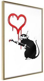 Poster  Banksy: Love Rat  Cornice Quadri Cornice d'oro, Larghezza x Altezza Home decor 40x60