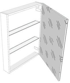 Pensile bagno Easy colore su ordinazione, 3 ante apertura da sinistra P 20 x L 60 x H 75 cm