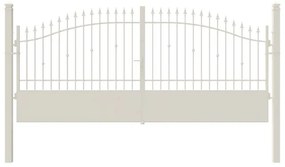 Cancello manuale battente Civetta in ferro, apertura centrale, L 408.5, H 150-180 cm, di colore bianco