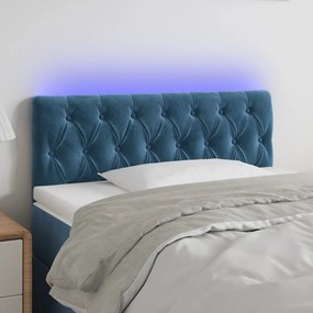 Testiera A Led Blu Scuro 90x7x78/88 Cm İn Velluto /
