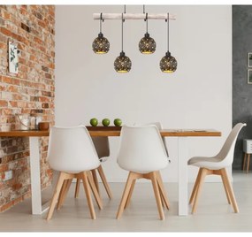 Globo 54029-4H - Lampadario sospeso con cavo JODIE 4xE27/40W/230V beige/nero