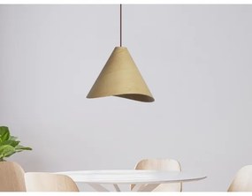 Lampadario in legno a sospensione con cavo 1xE27/60W/230V Ø 33 cm massello/rovere/legno di hevea