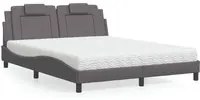 Letto con Materasso Grigio 160x200 cm in Similpelle 3208806