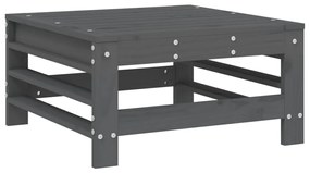 Set salotto da giardino 7 pz grigio in legno massello di pino