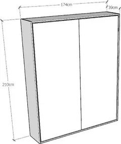Letto matrimoniale THERES a scomparsa verticale Grigio 174x39xh210 cm