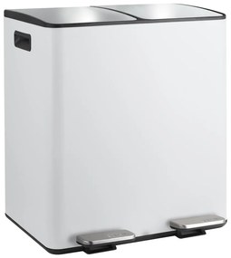 Cestino per la spazzatura bianco opaco in acciaio per raccolta differenziata/con pedale 2x20 l Aliya – Spirella