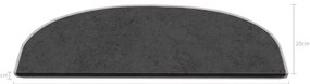 Gradini grigio scuro in set da 16 pezzi 20x65 cm Plain Color - Vitaus