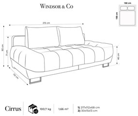 Divano letto verde a tre posti Cumulus - Windsor &amp; Co Sofas