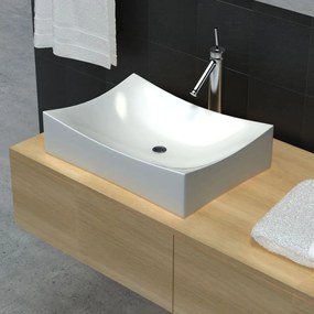 Lavandino İn Ceramica Porcellana Bianco Lucido /