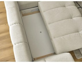 Divano angolare beige allungabile e con contenitore (penisola a destra/a L) Fuji – Bobochic Paris