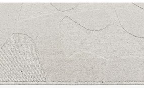 Tappeto in lana grigio chiaro 133x190 cm Morphic Botanica - Agnella