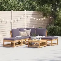 Set Salotto da Giardino 6 pz con Cuscini in Massello di Acaciacod mxl 92501