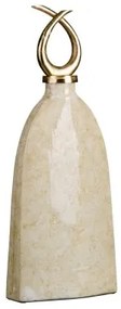Vaso 24 x 13 x 64 cm Cristallo Dorato Metallo Bianco