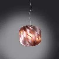 Sospensione Moderna Globe 2 Luci In Polilux Rosa Metallico Made In Italy