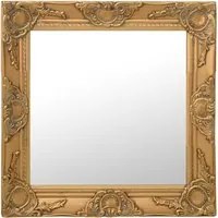 Specchio da Parete Stile Barocco 50x50 cm Oro 320313