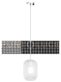 Sospensione bianco 1 luce vetro bianco fog 1181bi-s1-bf