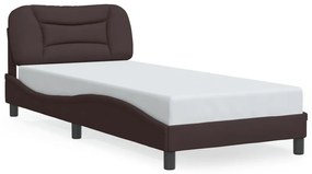 Giroletto Con Led Senza Materasso Marrone Scuro 90x200 Cm /