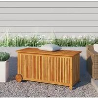 Contenitore Giardino con Ruote 113x50x58 Legno Massello Acacia cod mxl 69839