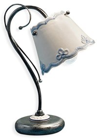 Lumetto Classico Ravenna Metallo E Ceramica Nero Sfumato Argento 1 Luce E14