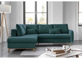 Divano letto angolare turchese L, angolo sinistro Scandic Lagom - Miuform