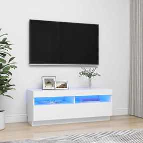 Mobile Porta TV con Luci LED Bianco 100x35x40 cm