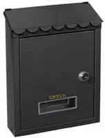 cassetta postale media con tetto e chiave a cilindro nera - cm.21x7x30h. - colore nero fer229562