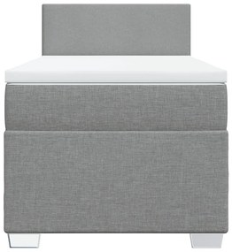 Giroletto a molle con materasso grigio chiaro100x200 cm tessuto