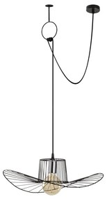 Lampadario nero con paralume in metallo ø 50 cm Tel – Opviq lights