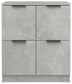 Credenze 2 pz grigio cemento 60x30x70 cm in legno multistrato