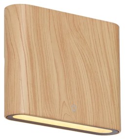 Lampada da parete scandinava per esterni effetto legno 11,5 cm con LED integrato IP65 - Batt