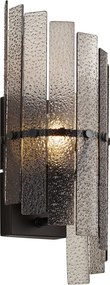 Lampada da Parete di Design Nera con Vetro Fumé - Versailles