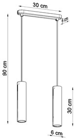 Sollux SL.0637 - Lampadario a sospensione con filo LINO 2xGU10/40W/230V