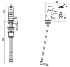 Sapho - Miscelatore per lavabo LEA 15,4 cm cromo lucido