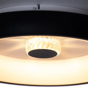 Plafoniera nera con LED inclusa e telecomando - Ghislaine