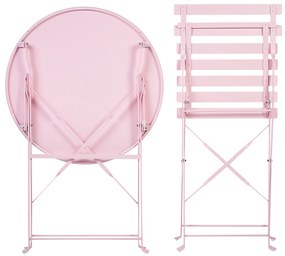 Set da balcone acciaio rosa pastello FIORI Beliani