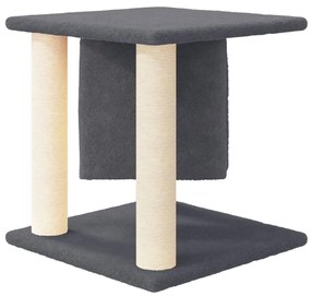 Albero per gatti con tiragraffi in sisal grigio scuro 37 cm