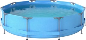 Costway Piscina fuori terra rotonda con struttura metallica e pompa Filtro, Piscina da giardino per adult capacità 6125L 3,6 M x 76 CM Blu