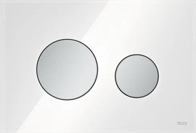 Tece teceloop 9240659 placca wc 2 pulsanti vetro bianco tasto cromato satinato