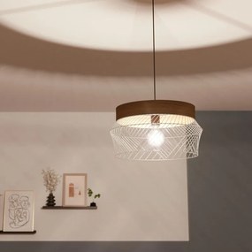 Lampadario Natura Kanel nero paralume nero E27 Ø45cm INSPIRE